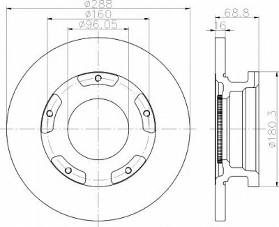 HELLA PAGID 8dd355120181 -  Тормозной диск
